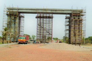 Grand entrance being worked upon 